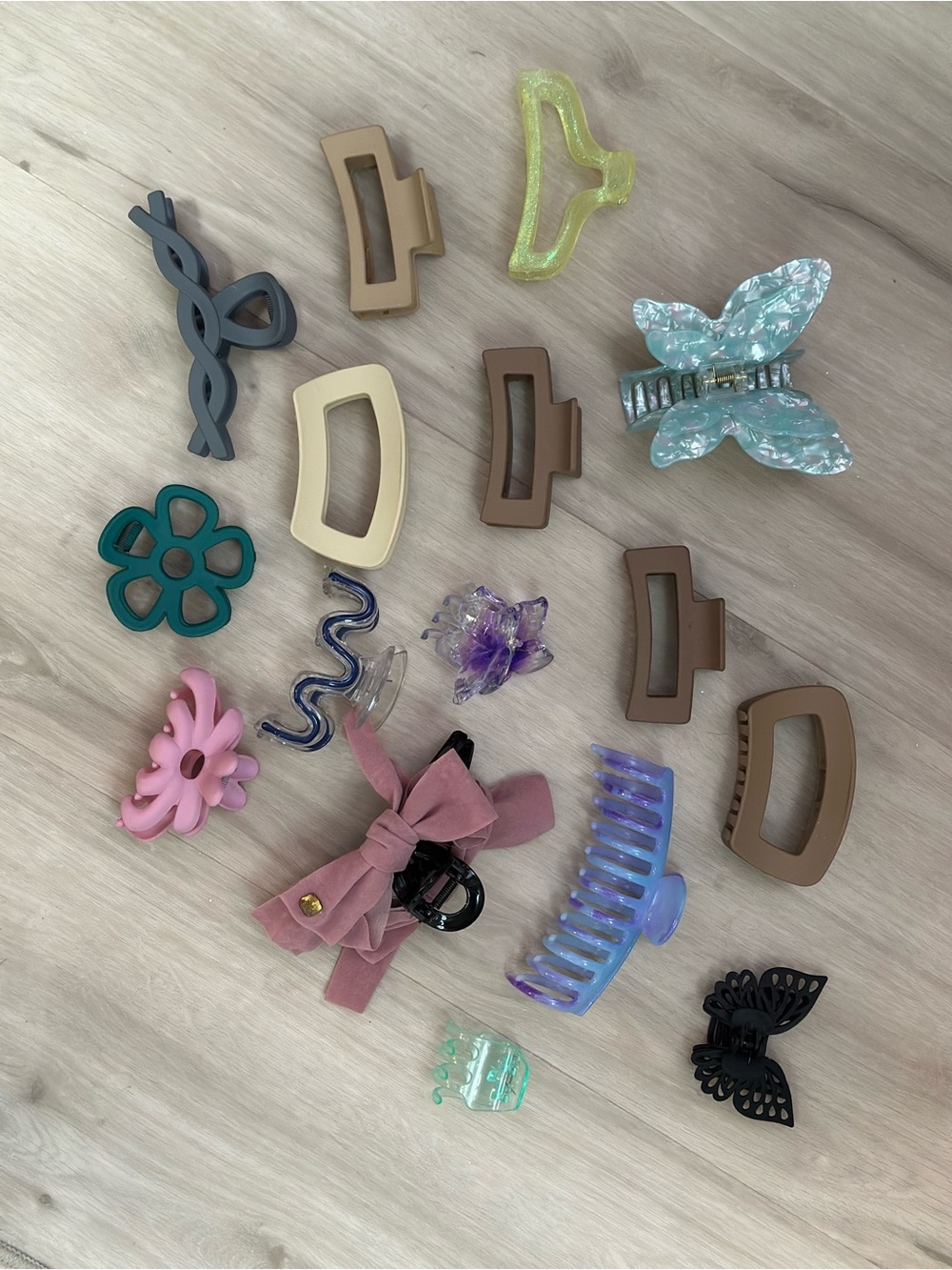 15 Pc Claw Clip Hair Accessories Lot Butterfly Flower Bow Clips